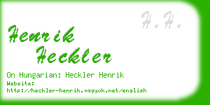 henrik heckler business card